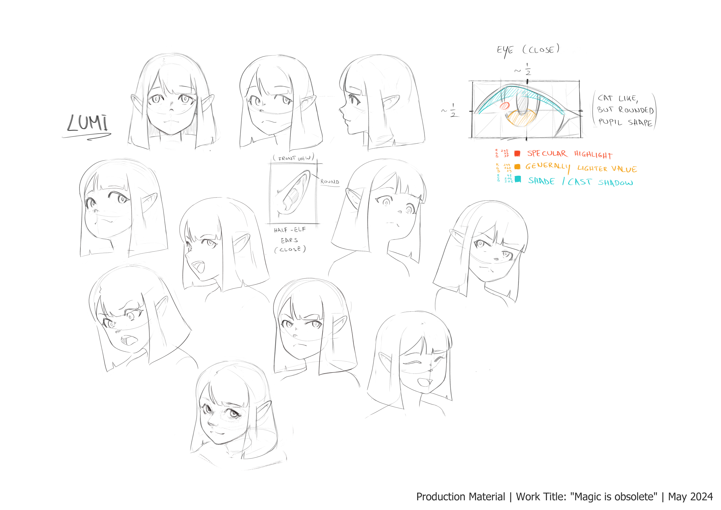 character reference sheet, heads